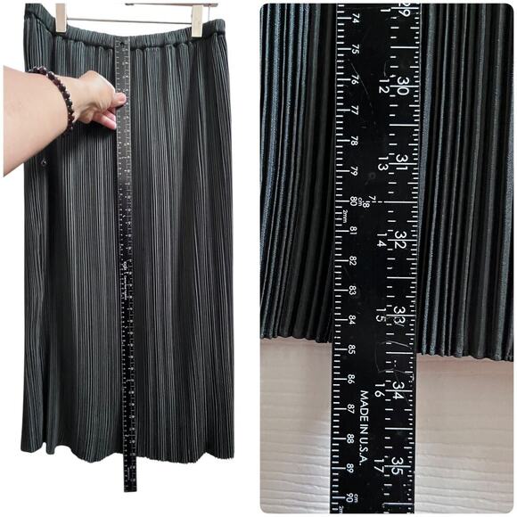 Club Monaco Evergreen Pleated Lined Elastic Waistband Pull On Maxi Skirt Medium - Picture 8 of 11